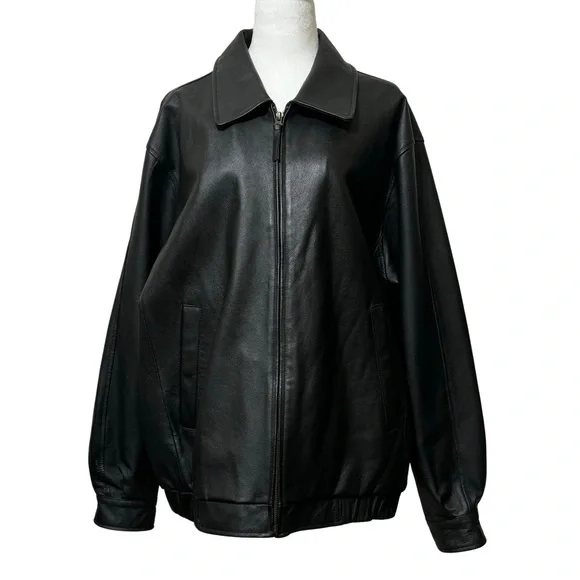 Airborne Leathers Men’s Leather Jacket, Size Large